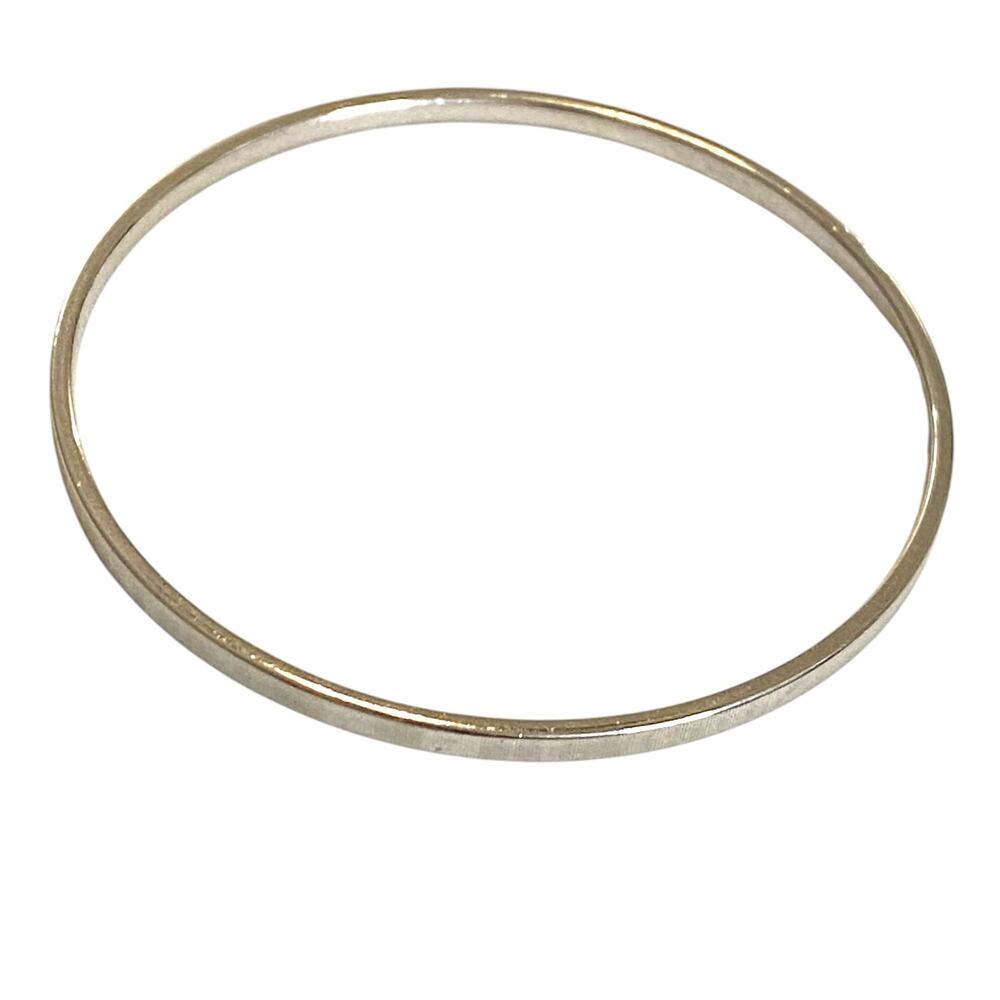 MONET Signed Silver Toned Thin Dainty Bangle Bracelet